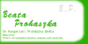 beata prohaszka business card